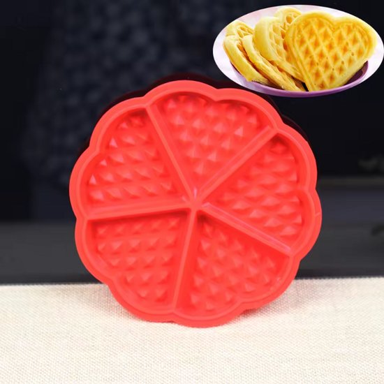 New Age Devi - Siliconen Wafelvorm-Hartvorm - 5 Wafels-Cakevorm-bakkerij gereedschappen Cake-Wafelmaker van new-age-devi