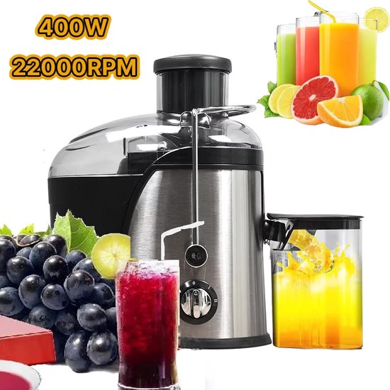 NextNovaDeals juicer - Slowjuicer - Groenten en fruit juicer - Grote vulopening - 2 snelheden - 400 ml - 400 watt