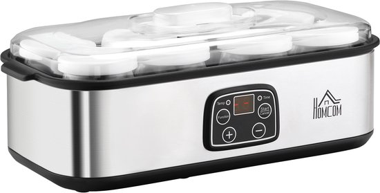 NextNovaDeals Yoghurtmaker - 1,44 Liter - 8 Potten Van 180 Ml - Elektrische Yoghurtmachine - Timer Functie - Yoghurt Maken Thuis