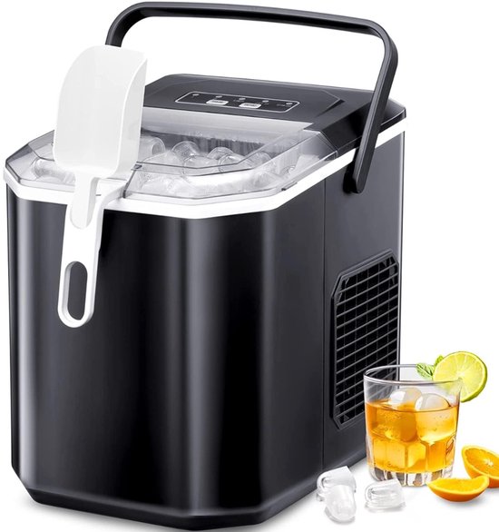 Nexvo® Ijsblokjesmachine - Ijsmachine - Ijsblokjesmakers - Zwart- 25cm x 31cm x 33cm van Merkloos