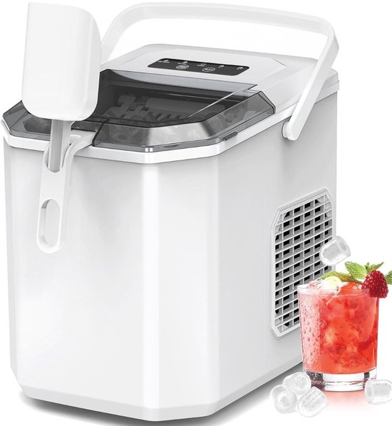 Nexvo® ljsblokjesmachine - Zelfreinigende Ijsblokjesmaker - Ijsblokmaker - Wit - 23cm x 29cm x 29cm van Merkloos