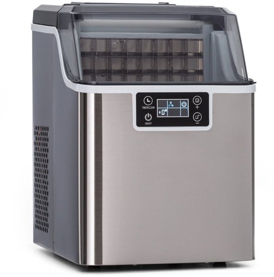 Nexvo® ljsblokjesmachine - Zelfreinigende Ijsblokjesmaker - Ijsblokmaker - Zilver - 37cm x 25cm x 36 cm van Merkloos