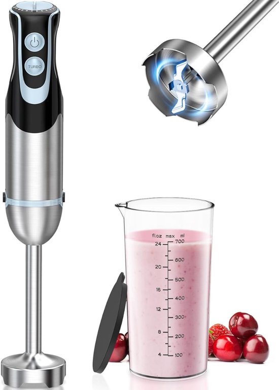 Nexvo® Mixer staafmixer - Mixer - Mixer handmixer - Zilver - ‎6cm x 6cm x 22cm van Merkloos