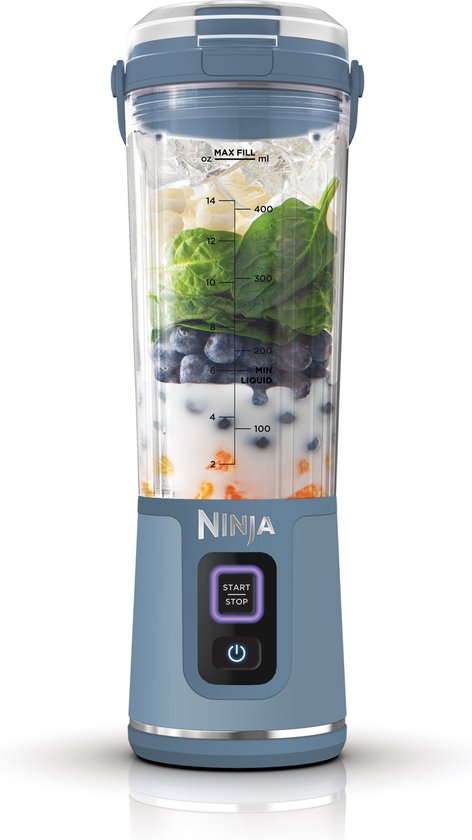 Ninja Blast Blender-To-Go - Draagbare Blender - USB Oplaadbaar - 700 Watt Krachtig Vermogen - Smoothie Maker - Blauw - BC151EUNV