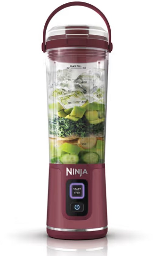 Ninja Blast Blender-To-Go - Draagbare Blender - USB Oplaadbaar - 700 Watt Krachtig Vermogen - Smoothie Maker - Cranberry - BC151EUCR van Merkloos
