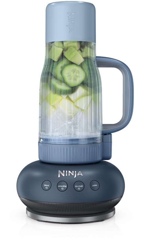 Ninja BlendBoss krachtige ijsvermalende Blender met rietje en lekvrij deksel - 1100 watt - Blend IQ, Smoothie IG, Ice Crush IQ en Pulse - CyberSpace - DB351EUCY van Merkloos