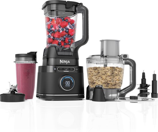 Ninja Detect 3-in-1 Foodprocessor, Blender en Smoothie Maker - BlendSense Technologie - 2024 Model - 1200 Watt - TB401EU van Ninja