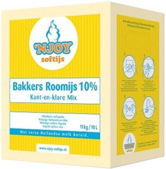 Njoy | Bakkers Roomijs 10% | 10 liter