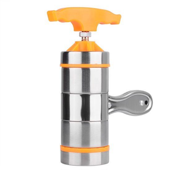 Noedelfabrikant Handmatig - Roestvrij Staal - 7 Mallen - Huishoudelijk - Pasta Maker - Compact 6x6x18 cm - Pastamaker