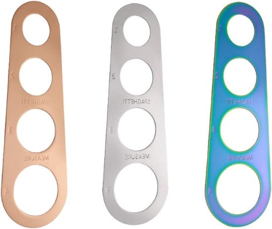 Noedelmaatstaf - Spaghetti Meter - Kwantitatieve Controle - Roestvrij Staal - Familie Keuken - Restaurants - Drie Kleuren - 4 Gaten - Geschikt voor Hoeveelheid Spaghetti - Handige Spaghetti Accessoire. van Woretana
