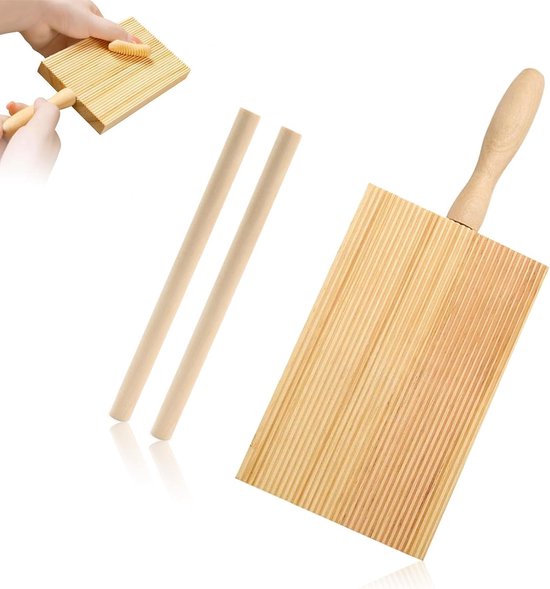 Noodle board - houten pasta tafel - gnocchi board - hand roll board - pasta sticks voor het maken van pasta van Merkloos