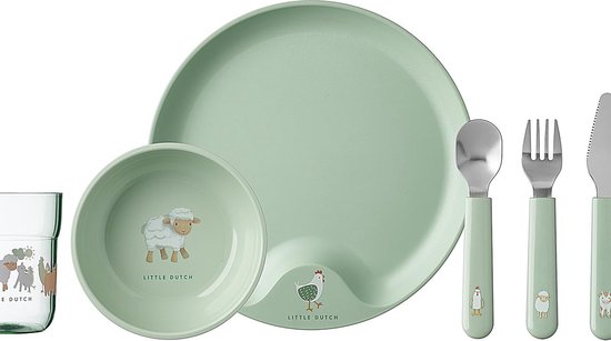 NORDIVAR® - Compleet Kinderserviesset 6-Delig Mio, BPA-Vrij en Vaatwasmachinebestendig - Little Farm van Nordivar