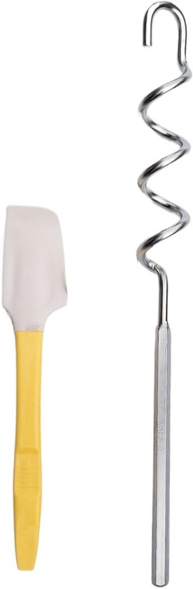 Notenmixer Boormachine - Keukengereedschap Set - Effen Beleg Maken - Roestvrij Staal - 30 cm Lengte - Zilver