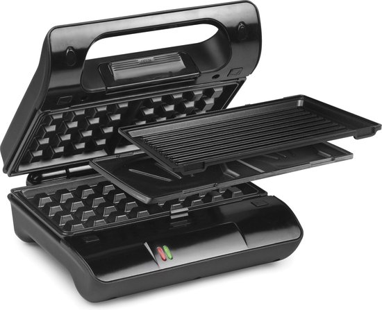 Nova Multi & Sandwich Grill Compact Pro - Contactgrill, Tosti Apparaat & Wafelijzer - 700 Watt - 6 Verwisselbare Platen - RVS - Compacte Multifunctionele Grill van Nova