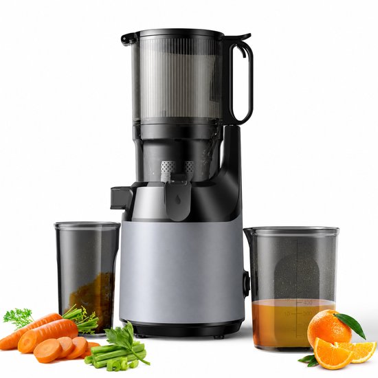 Novari Pers- en sapcentrifuge - Slowjuicer - Sapmachine voor groenten en fruit - Krachtige motor 250W - Stil in gebruik - Zwart van Merkloos