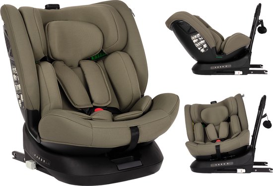 Novi Nathan V2 Premium Autostoel - I-Size - Dark Taupe - 360 graden draaibaar - 0-150 cm van Novi