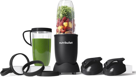 nutribullet Pro 900, Electric Blender, Shredder, Smoothie Maker, Multi-Function Blender, 900w Power 900ml and 710ml Cup, Matte Black, NB910MAB van Nutribullet