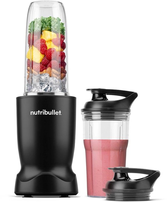 Nutribullet Turbo - Blender - Smoothie Maker - 1000 Watt - 6-delige Set - 900 ml & 590 ml Drinkbeker - 2 To-Go Deksels - Zwart van Nutribullet