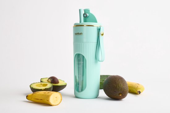 NutriLush: mini blender onderweg, draagbare blender USB, smoothie maker portable, blender to go oplaadbaar en USB smoothie maker. van Merkloos