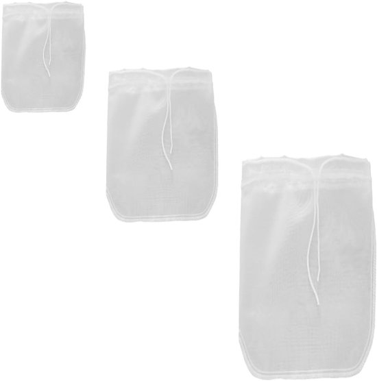 Nylon Filterzak voor Notenmelk, Wasbare Koffiefilter en Keukenaccessoire voor Sap, Jam en Yoghurt (3 Stuks)