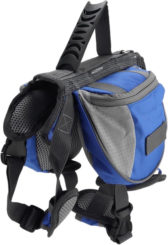 Nylon Hondenrugzak voor Reizen en Kamperen - Reflecterend en Ademend met Extra Opbergtas voor Honden (M) van Merkloos
