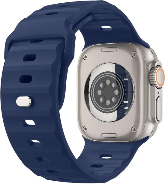 Ocean Band Geschikt voor Apple Watch Ultra 2 - Siliconen Vervangband voor 49mm 46mm 45mm 44mm 42mm - Comfortabele Polsband voor Mannen en Vrouwen, Geschikt voor Series 10 9 8 7 6 5 4 SE van Merkloos