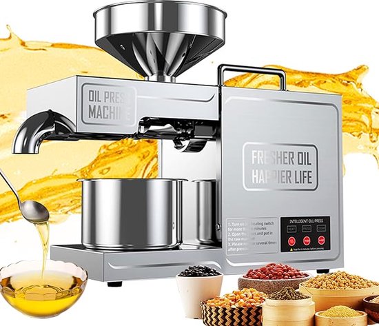 Olie Persmachine Elektrische Zaad Olie Maker Rvs 820W Automatische Keuken Olie Extractor voor Commerciële Thuisgebruik 220V UK Plug van Dulong