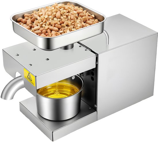 Oliepers Machine - Automatische Expeller - Verse Olie Maken - Roestvrij Staal - 600 Watt - Zilver