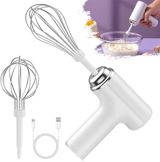 OLOEY Handmixer met 2 verwijderbare gardes-Elektrische handmixer met 3 snelheidsstanden (Wit) van Merkloos