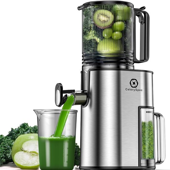 OLOEY Sapcentrifuge met een extra grote vulschacht van 130 mm en een capaciteit van 1,8 liter-geschikt voor hele stukken fruit en groente-eenvoudig te reinigen en ontworpen ter ondersteuning van een gezonde dagelijkse levensstijl