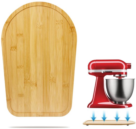 Omgoods - Bamboo Blender Sliding Board voor Keukenmachines 4.5-5 Qt