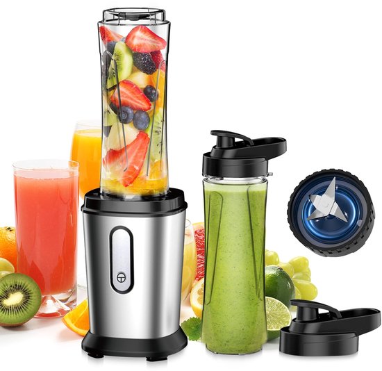 Omgoods - Draagbare Blender met 2 BPA-vrije Flessen van 600 ml