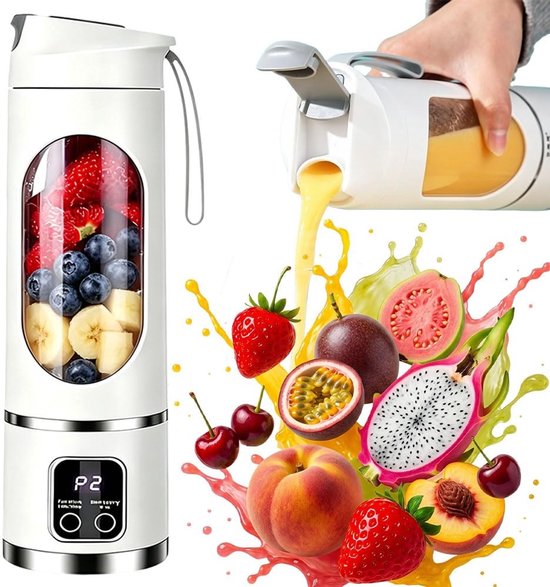 Omgoods - Draagbare Blender met LED-Display en 12 Messen