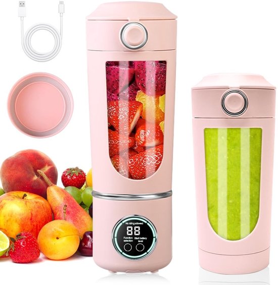 Omgoods - Draagbare Mini Blender met 12 Roestvrijstalen Messen