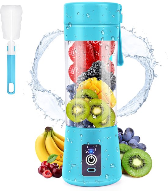 Omgoods - Draagbare Mini Juice Mixer met 6 Bladen, Oplaadbare Juicer voor Thuis en Buiten