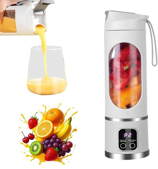 Omgoods - Draagbare Smoothiemaker 450ml met 12 Messen en LED-Display