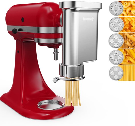 Omgoods - Duurzame Pasta Pers Voor Keukenmixers, Inclusief 5 Vervangbare Schijven