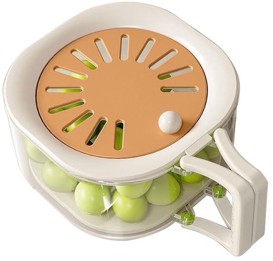 Omgoods- Fruitwaskom met uitneembare afdruipmand - Afneembaar ontwerp - Mesh zeef - Opvouwbare handgreep - Deksel - Voor wassen en bewaren van fruit en groenten - Afvoermand