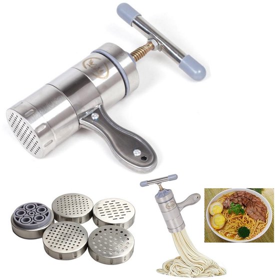 Omgoods - Multifunctionele Keukenaccessoires - Pasta Maker met 5 Noodle Vormen
