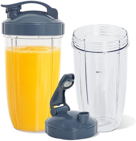 Omgoods - Set van 2 Vervangende Glazen met Deksel voor Blender