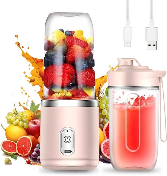 Omgoods - Smoothie Maker en Mini Blender, USB Oplaadbaar met 6 Blades