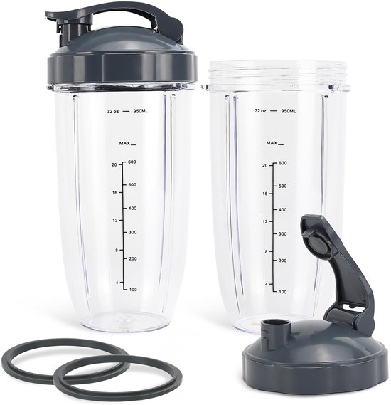 Omgoods - Vervangende Blenderbekers 32oz voor NutriBullet Pro 900W/600W (2-pack)