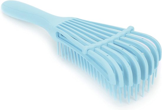 Ontklitborstel voor Natuurlijke, Krullende en Steile Haar - Geschikt voor Nat en Droog Haar in Blauw van Merkloos