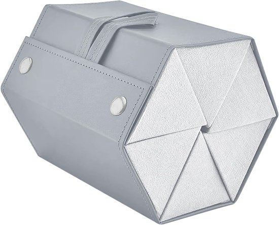 Opbergdoos voor Zonnebrillen, Vouwbare 6-Slot Organizer van PU Leer voor Zonnebrillen en Brillen, Ideaal voor Reizen en Bescherming van Kleine Voorwerpen van Merkloos