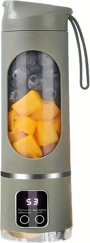 Oplaadbare Blender Juicer - Makkelijk Schoon te Maken - Ronde Vorm - Voedselveilige ABS Beker - Plastic Behuizing - Dubbele Power Batterij/USB - 36V - Fruit- en Groentedranken Blender - Smoothie Maker - USB Blender voor Sappen - Capaciteit 300ml van Merkloos