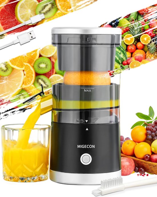 Oplaadbare Elektrische Sapcentrifuge - Compacte Citruspers Met USB en Anti-Druppelfunctie