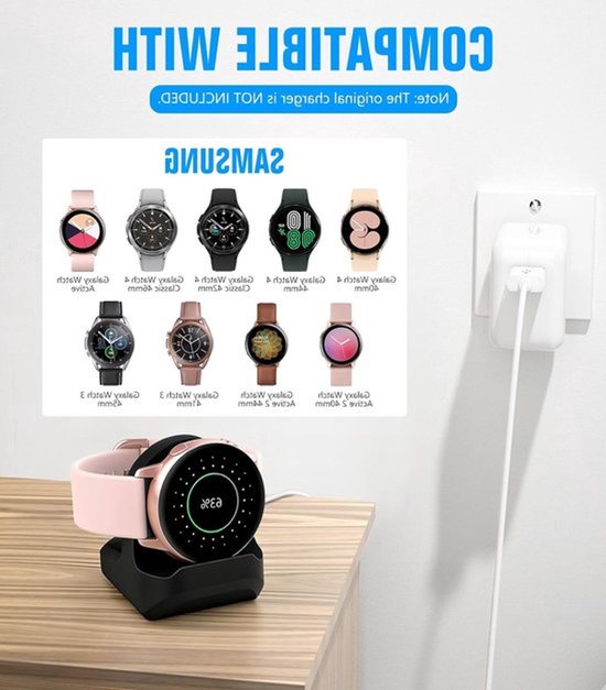 Oplaadcase voor Samsung Galaxy Watch 4/3/Active 1/2 - Silicone Houder met Antislip Basis - 2 Stuks