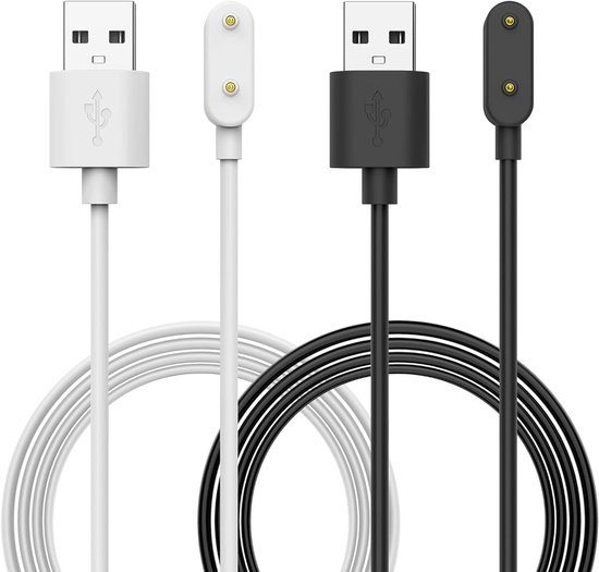 Oplaadstation voor Huawei Smartwatches en Bands - Magnetische Dock met 100cm USB Kabel, Geschikt voor Fit, Mini, Band 11 en Honor Band 10, Zwart en Wit van Merkloos