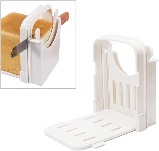 Opvouwbare broodsnijgids - met 5 instelbare snijdiktes – voor brood, bagels, broden en sandwiches - Broodsnijder hulpmiddel - Broodsnijder - Broodsnijmachine handmatig - Broodsnij plank - Must have voor in de keuken