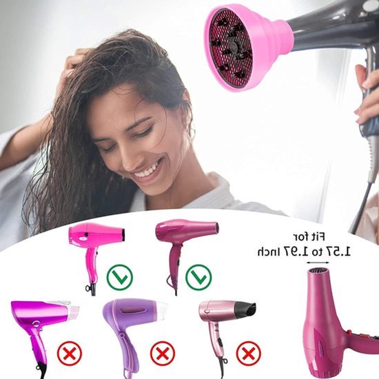 Opvouwbare Haardroger Diffuser voor Krullen - Verstelbare Nozzle 4-5 cm voor Snelle Droogtijd en Volumineuze Krullen